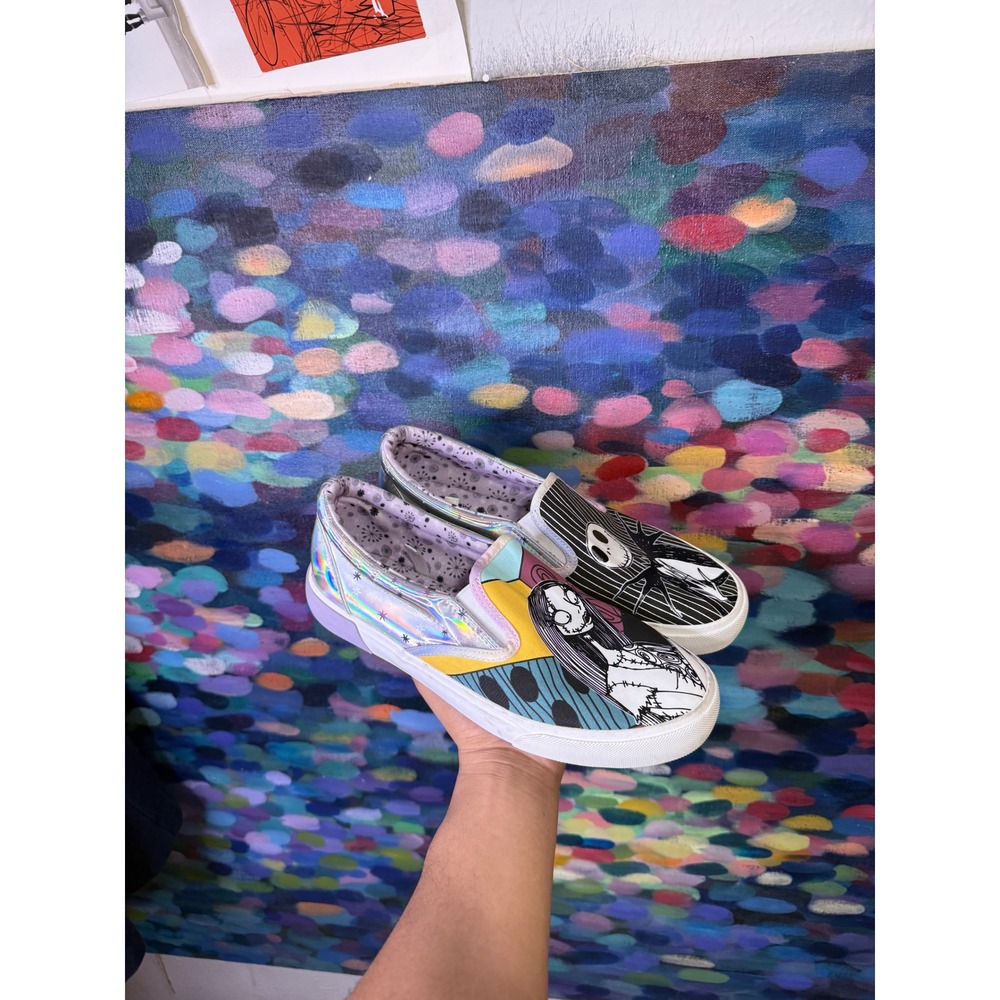 Ground Up Nightmare Before Christmas Jack Sally Holographic Slip On Sneakers 8
